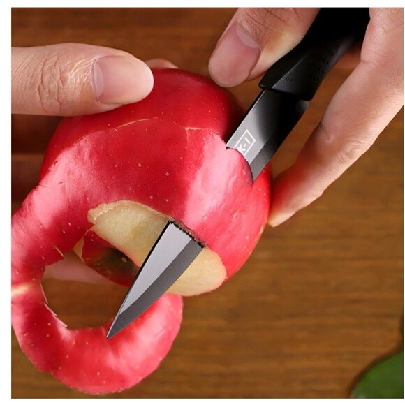 Stainless Steel Fruit Vegetable Knife for Chopping Slicing Dicing 2 Set Black - Picture 2 of 7